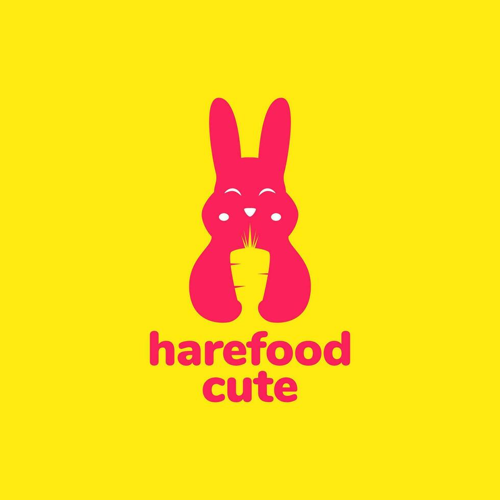 animal pets rabbit carrot food mascot modern logo design vector