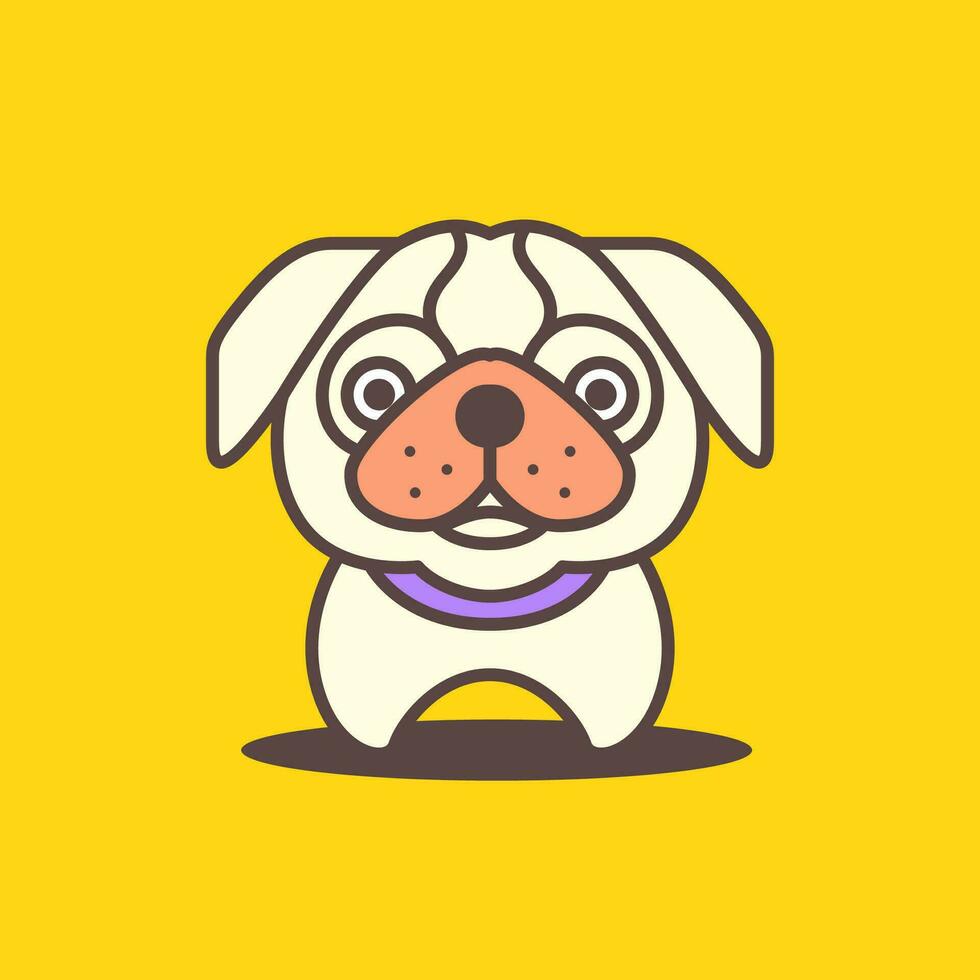 bulldog puppy dog pets modern colorful mascot cartoon logo vector icon illustration