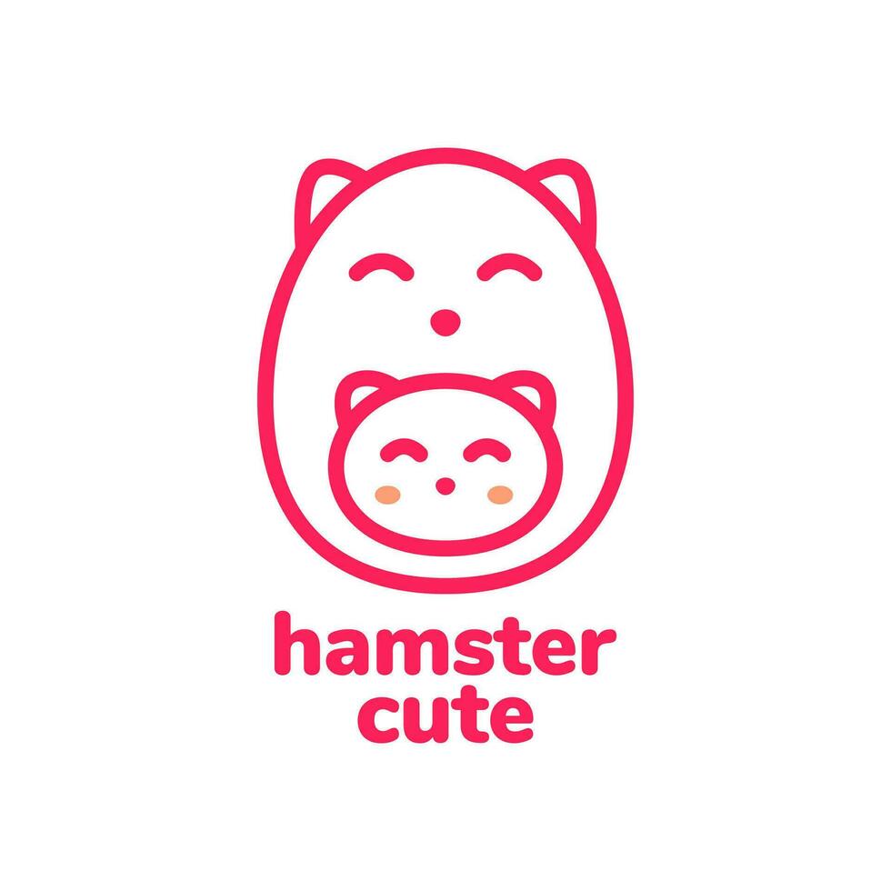 hámster pequeño mascotas linda sencillo líneas mínimo mascota dibujos animados logo vector icono ilustración