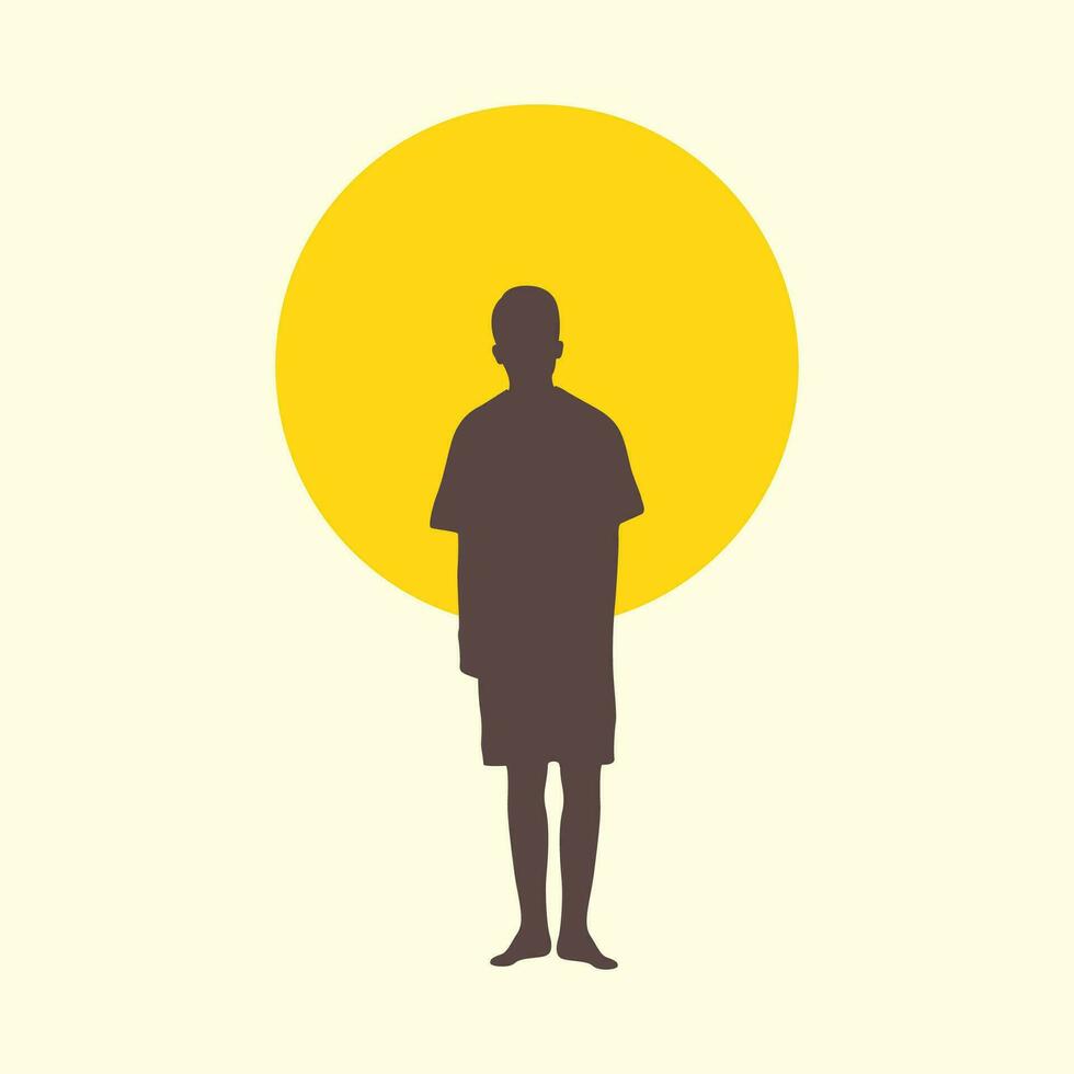 joven hombre chico puesta de sol solo sueño mascota moderno logo vector icono ilustración