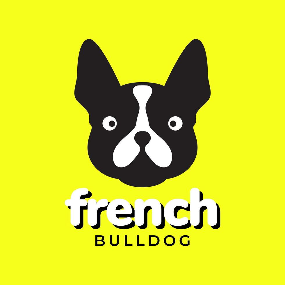 french bulldog dog pets pedigree cute mascot cartoon modern colorful logo vector icon illustration