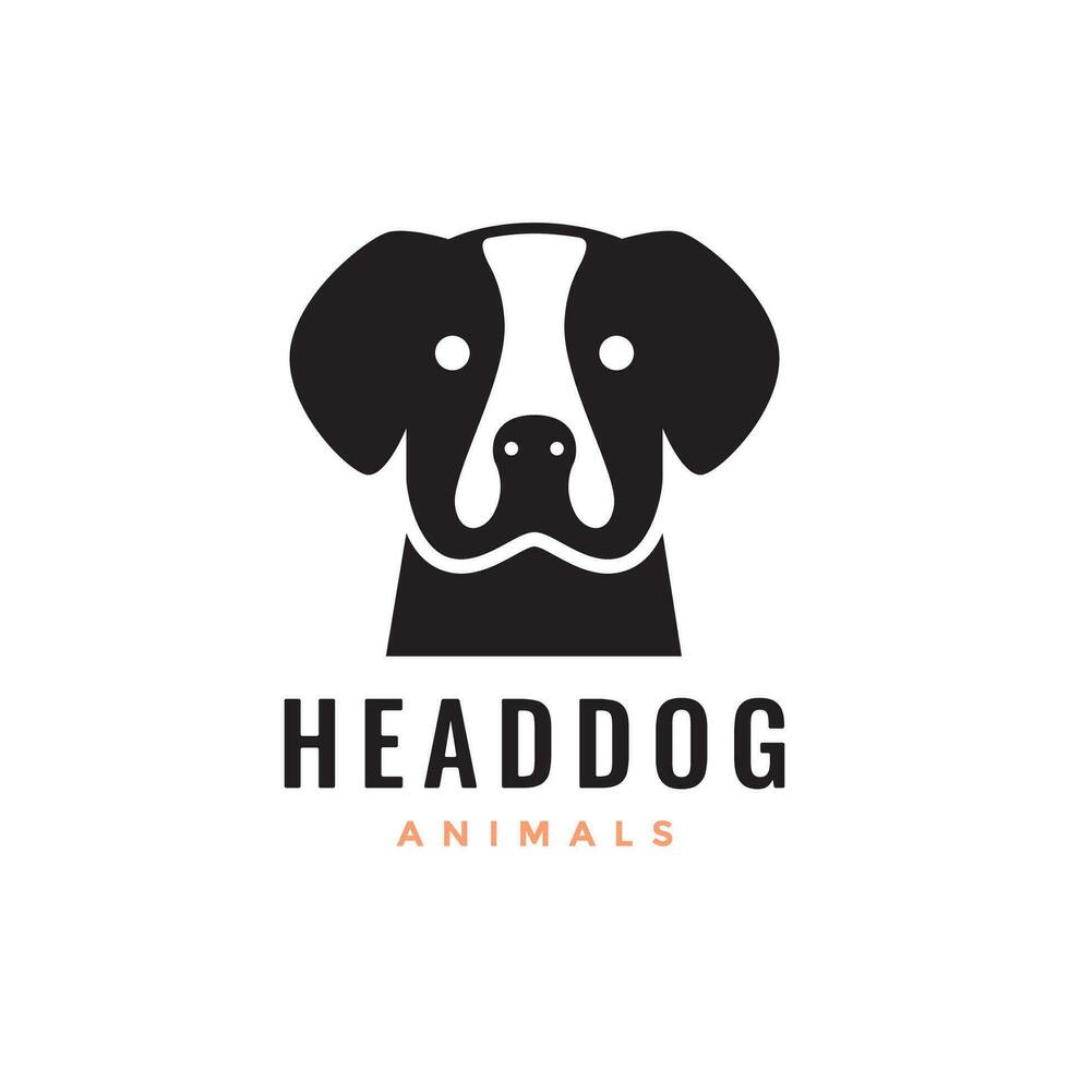 Boxer perro cabeza mascotas sencillo mascota moderno logo vector icono ilustración