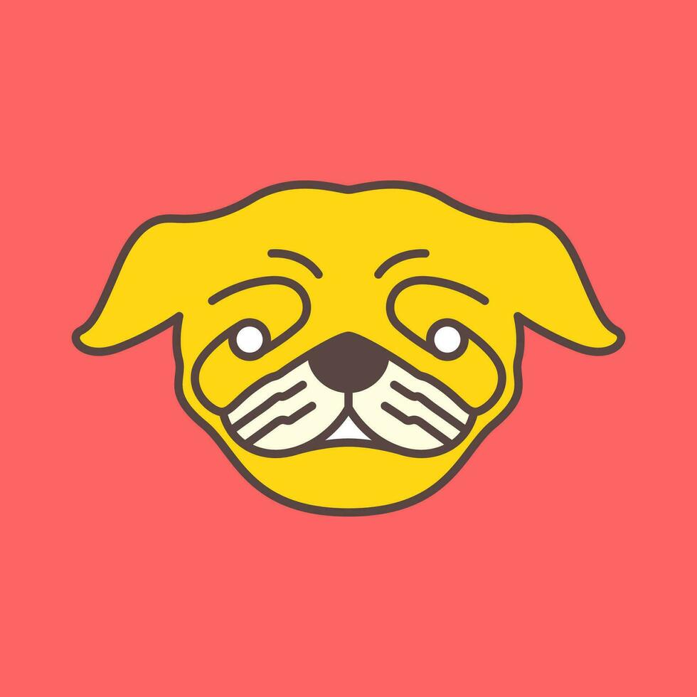 buldog mascotas linda mascota cabeza moderno vistoso logo icono vector ilustración