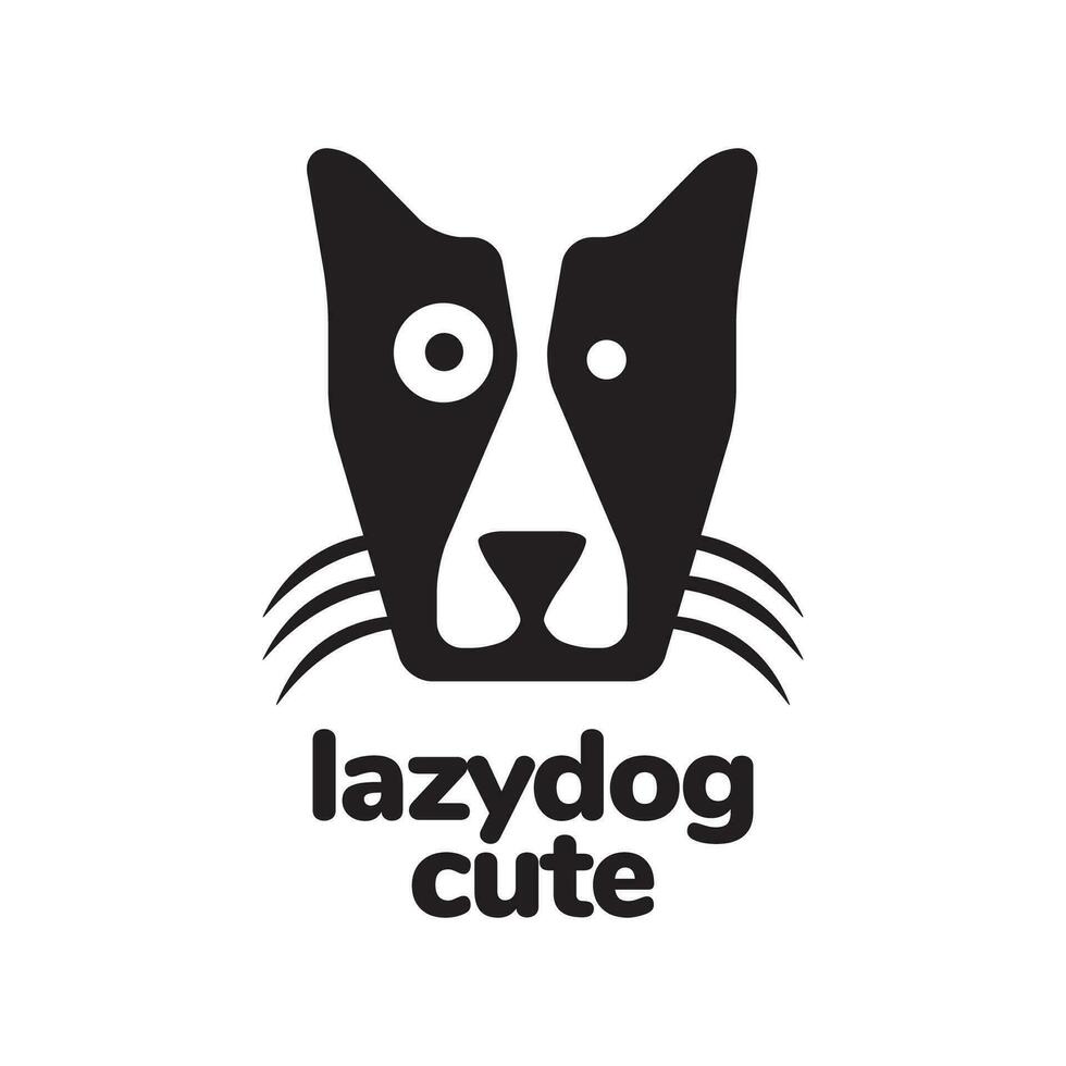 boston terrier dog pets head cute lazy mascot cartoon modern minimal logo icon vector illustration