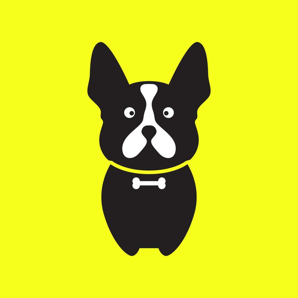 bostón terrier perro mascotas perrito linda estar mascota vistoso moderno logo icono vector ilustración