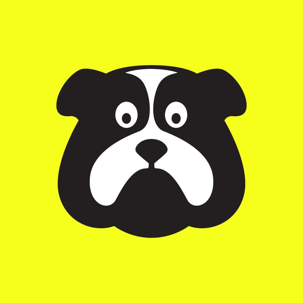 buldog mascotas perro cabeza linda vistoso mascota dibujos animados plano moderno logo icono vector ilustración