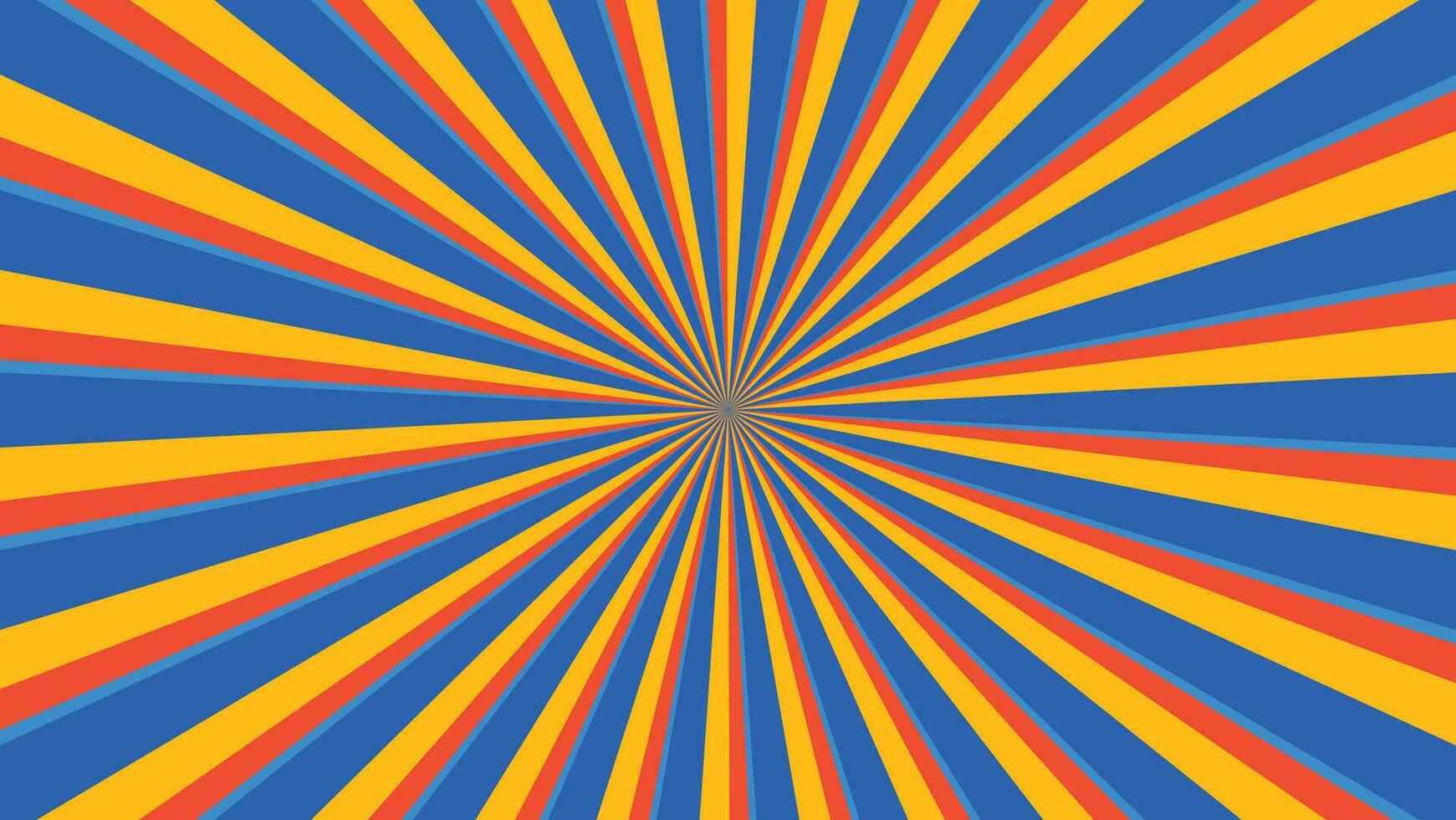 abstract sunburst blue and yellow pattern background for modern graphic design element. shining ray cartoon with colorful for website banner wallpaper and poster card decoration vector