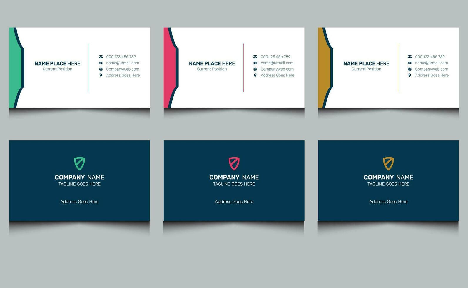 Simple clean elegant minimal abstract creative modern corporate identity professional horizontal name visiting business card template design. vector