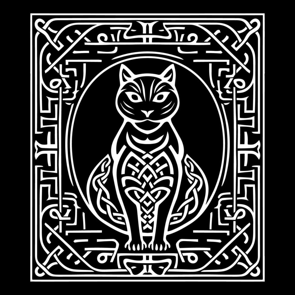 Celtic cat knot 25947043 Vector Art at Vecteezy