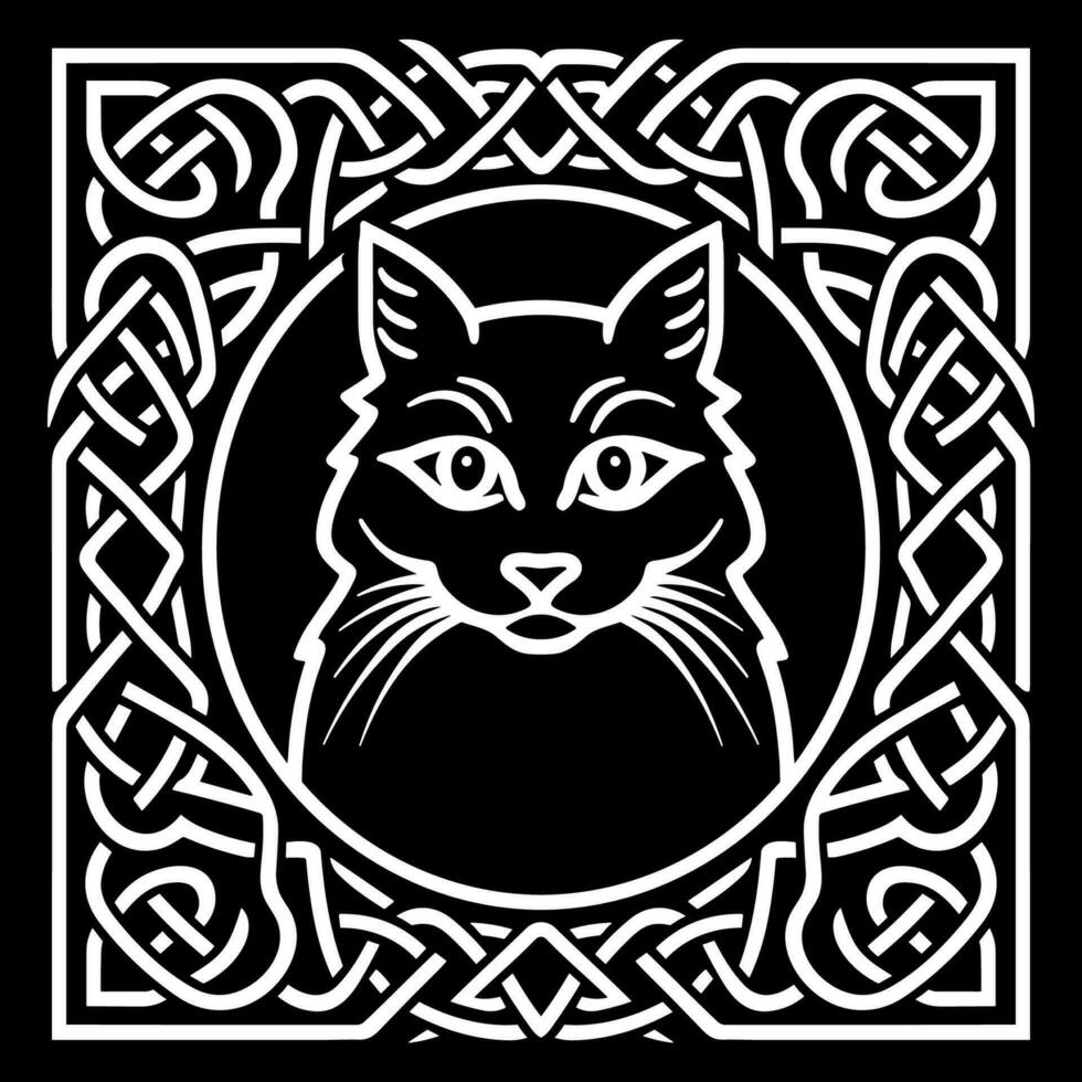 céltico gato nudo vector