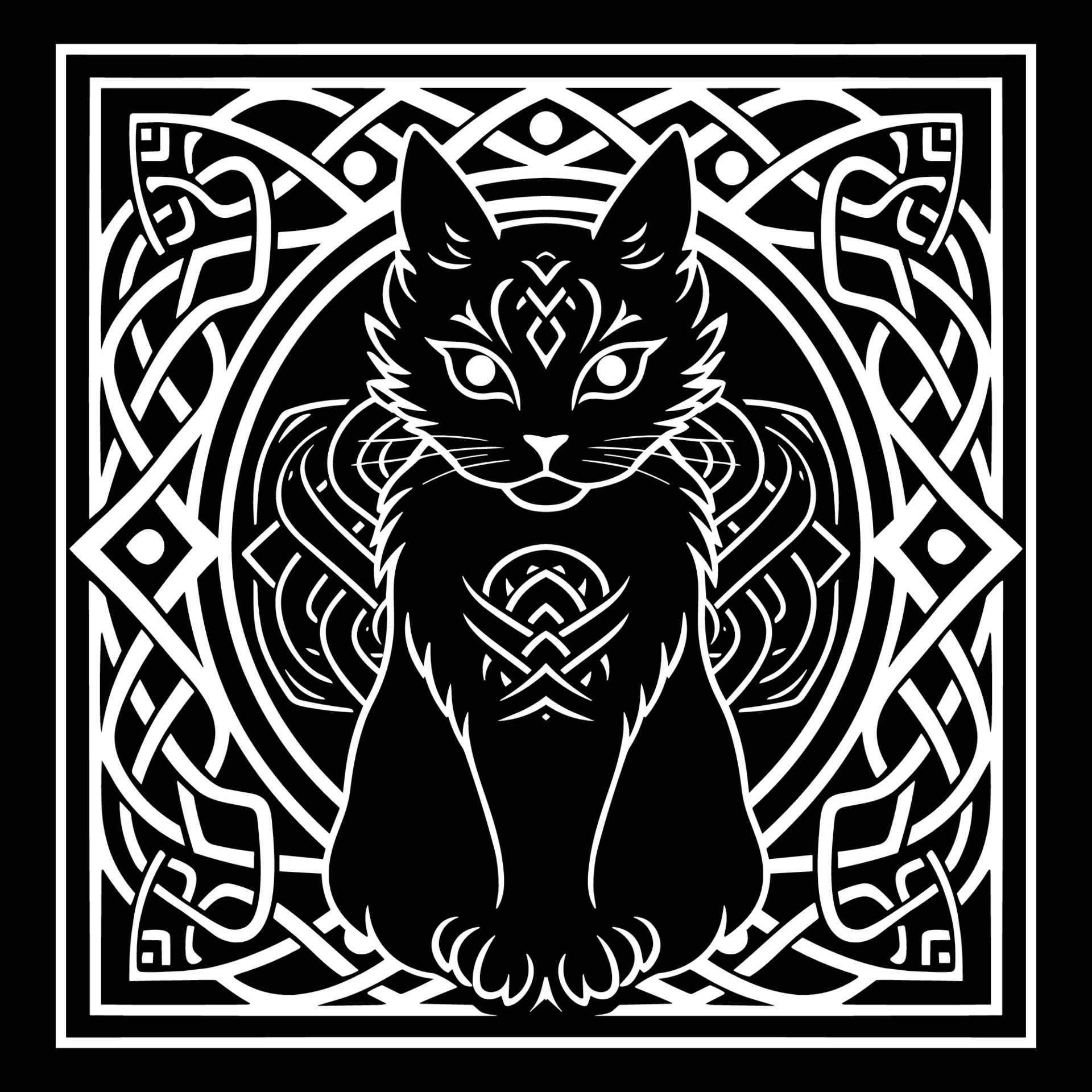 Celtic cat knot 25947069 Vector Art at Vecteezy