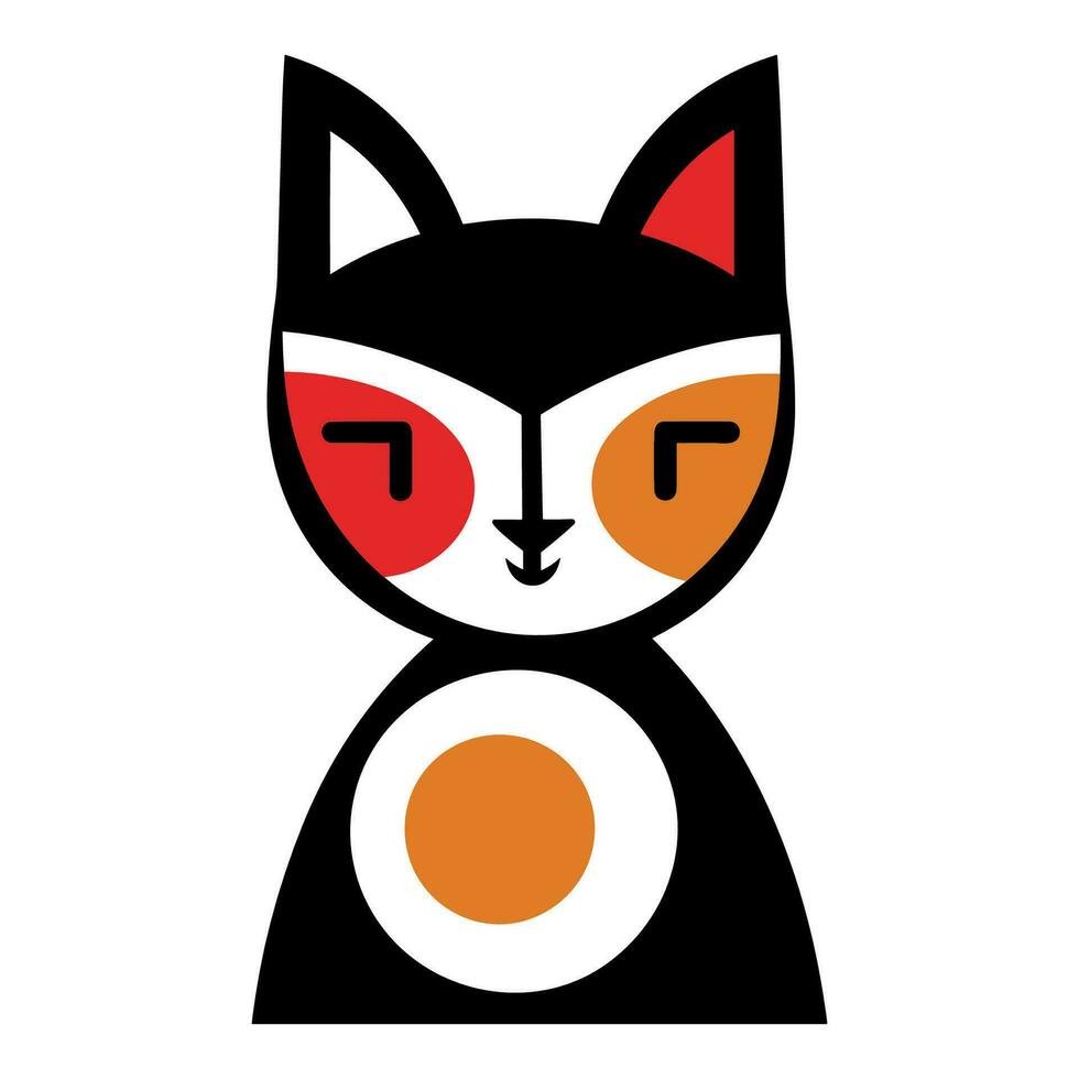 Minimalist cat illustration vector