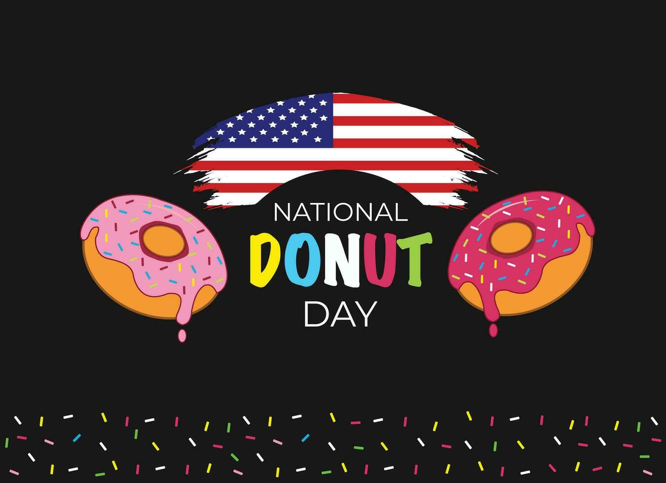 National donut day. Template for background, banner, card, poster. vector illustration.