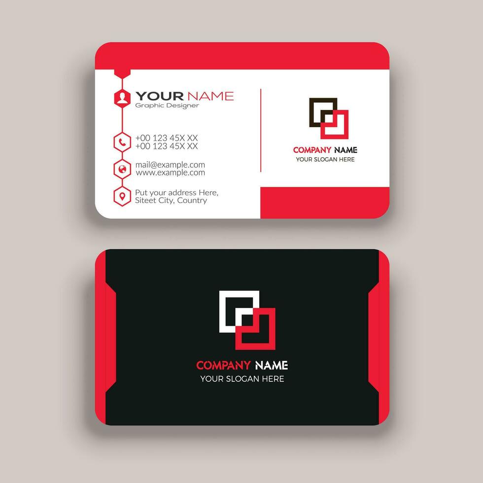 Round Business Card Template vector