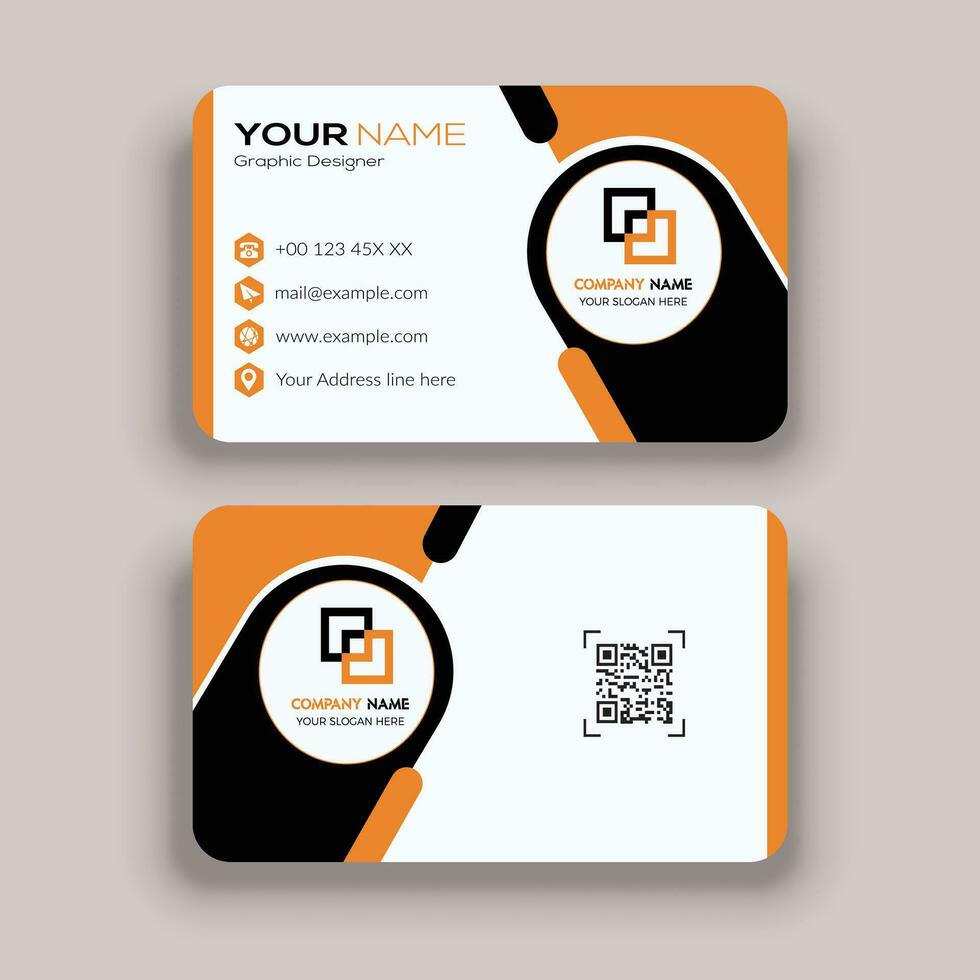 Round Business Card Template vector