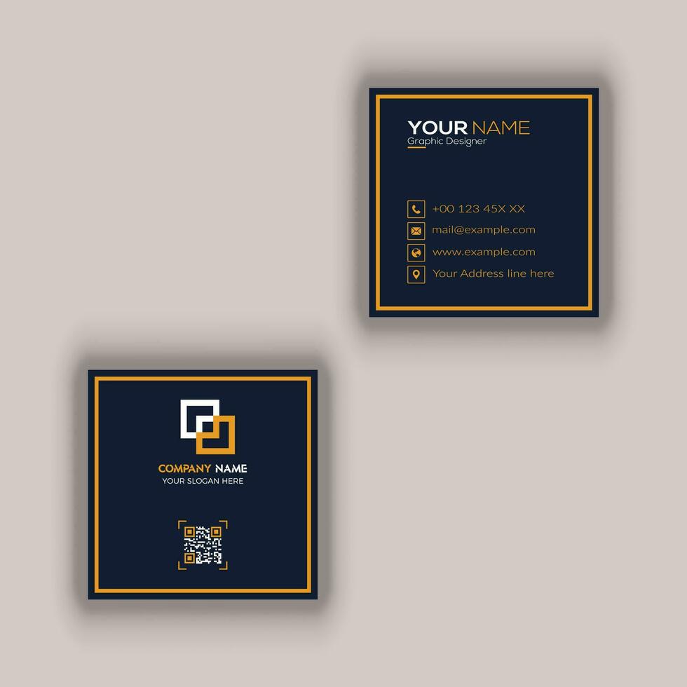 Square Business Card Design vector