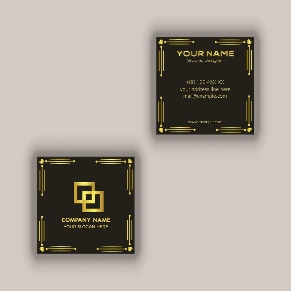 Square Business Card Modern Creative and Clean Two sided Business Card Template vector