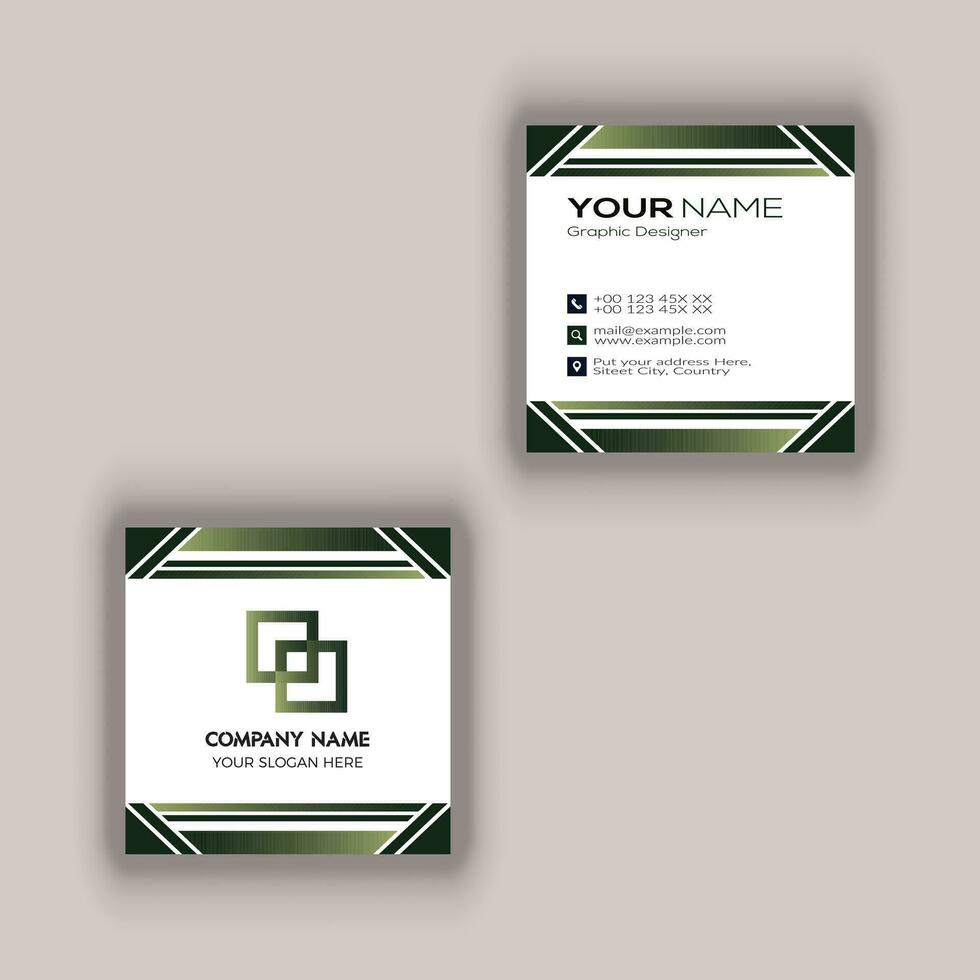 Square Business Card Modern Creative and Clean Two sided Business Card Template vector