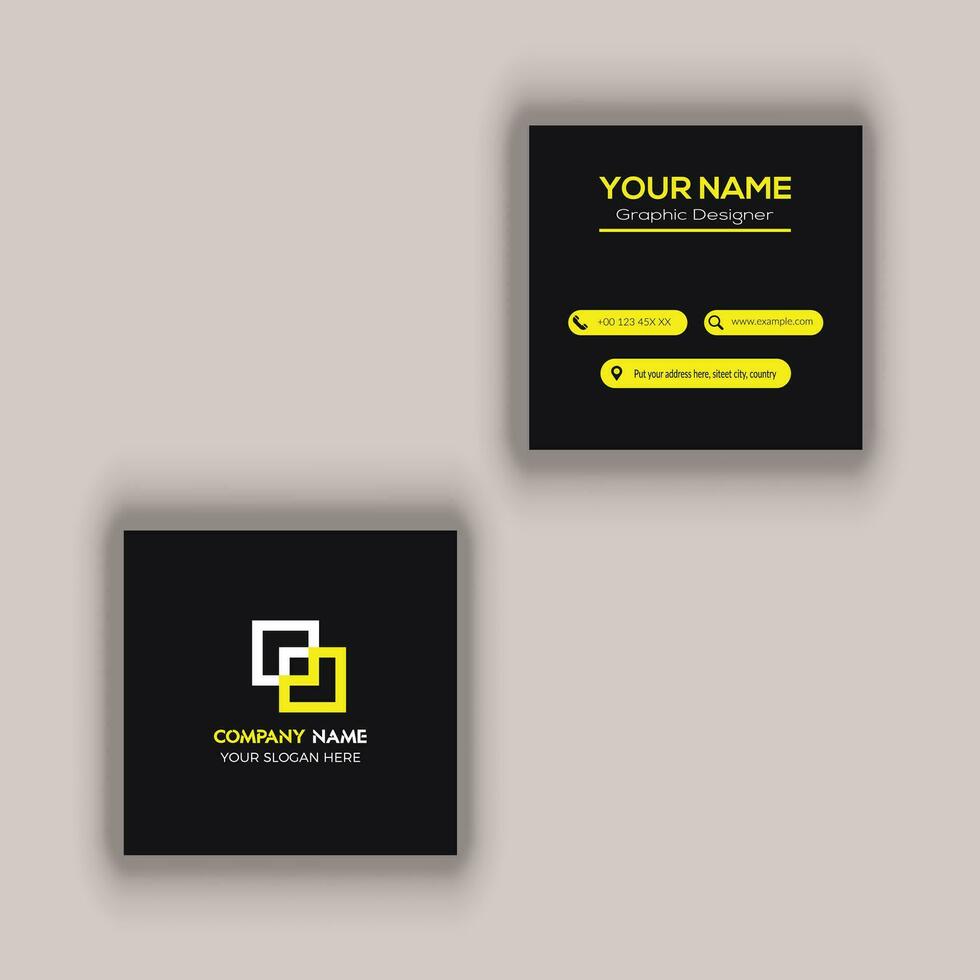 Square Business Card Design vector