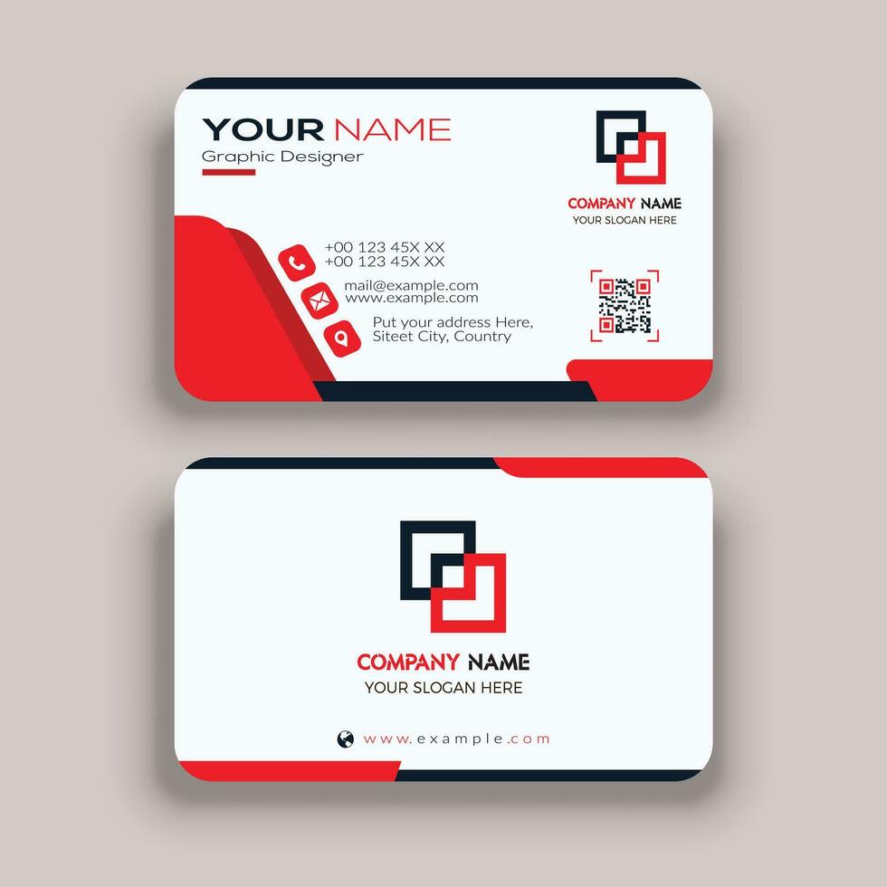 Modern business card template design and round business card vector