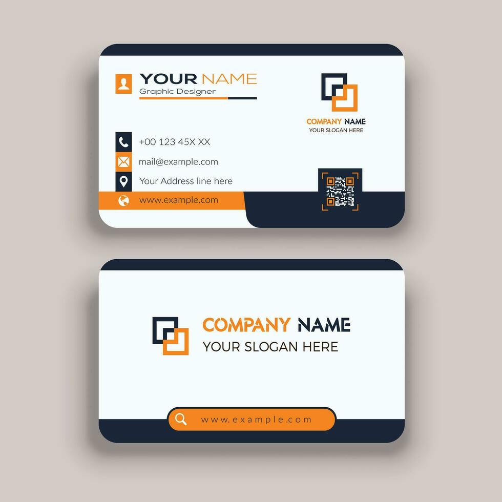 Modern business card template design and round business card vector