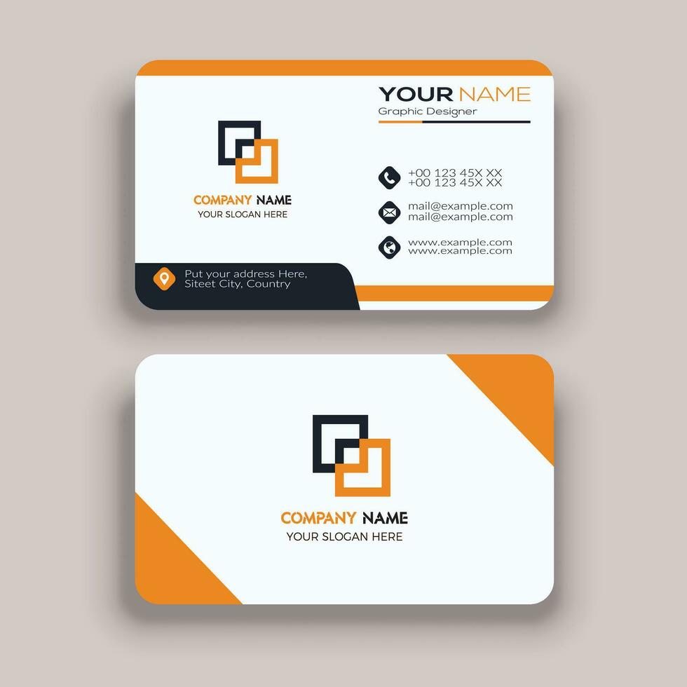 Modern business card template design and round business card vector