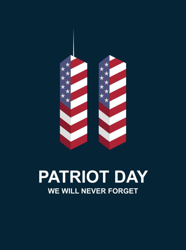 Patriot Day, September 11, 2001 vector illustration