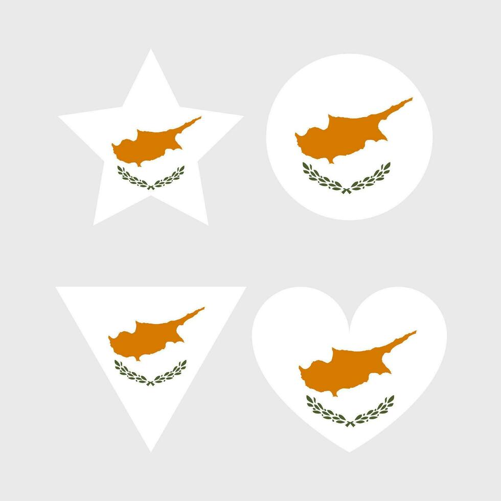 Cyprus flag vector icons set of illustrations