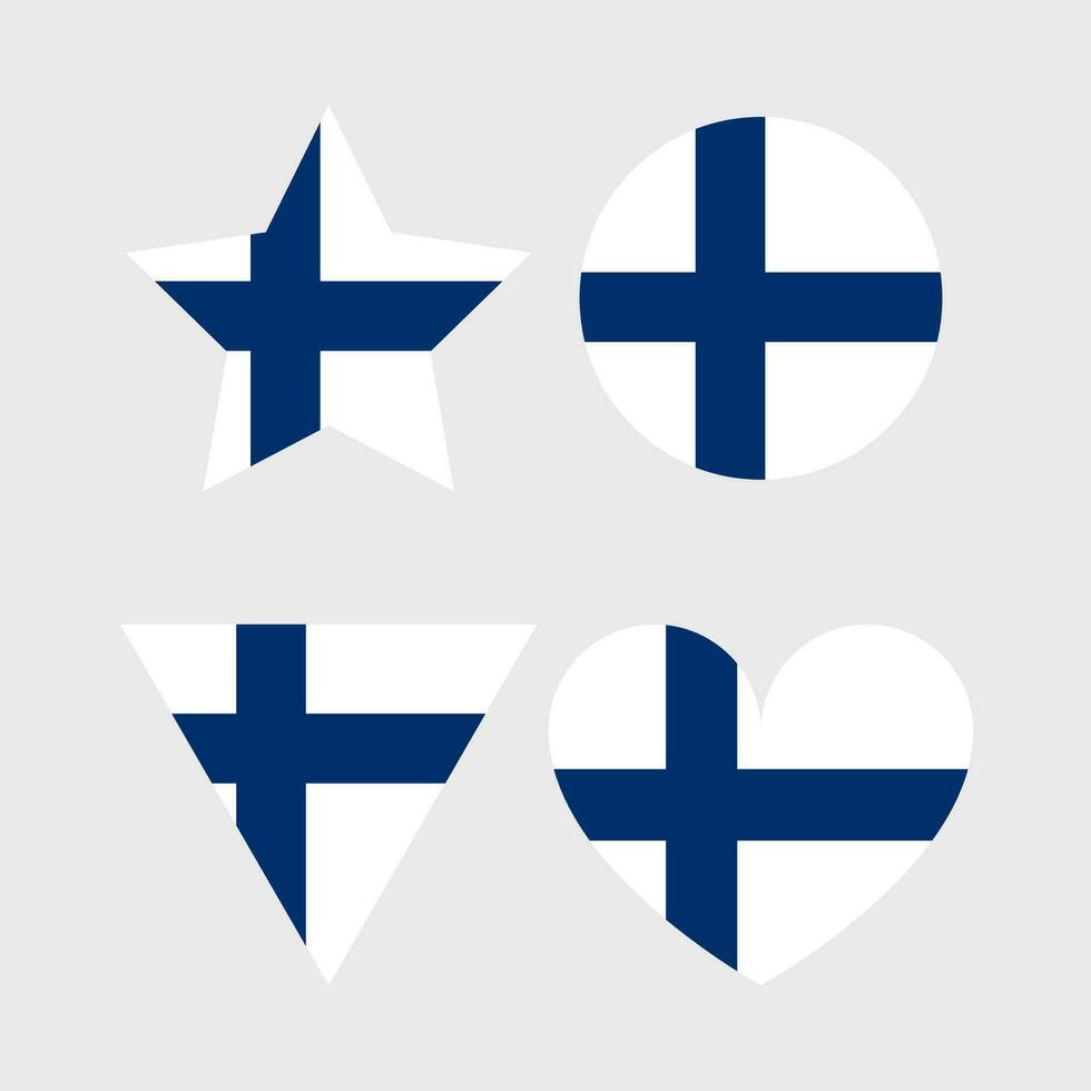 Finland flag vector icons set of illustrations