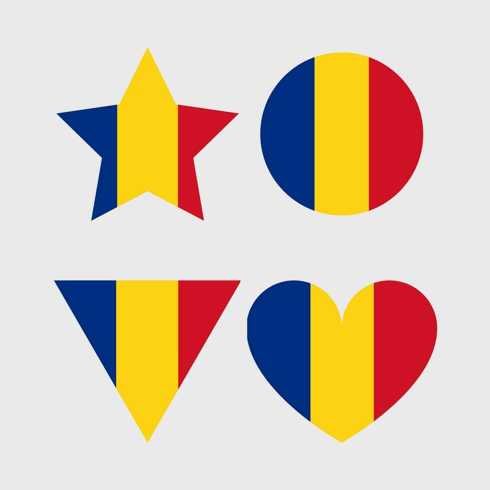 Romania flag vector icons set of illustrations