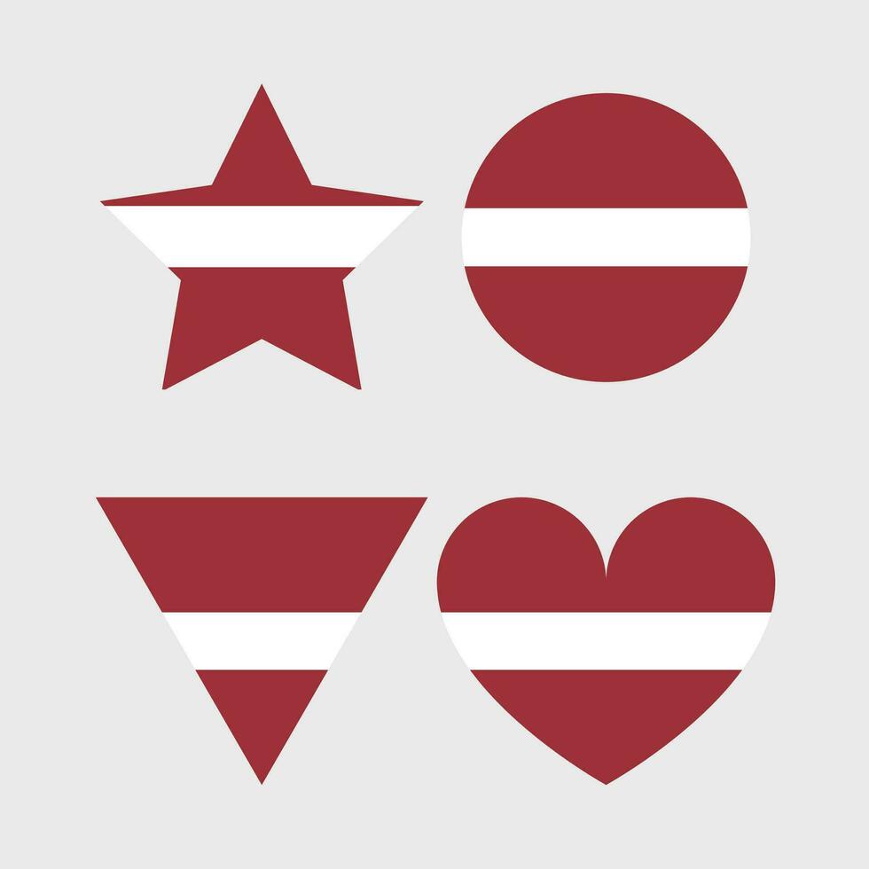 Latvia flag vector icons set of illustrations