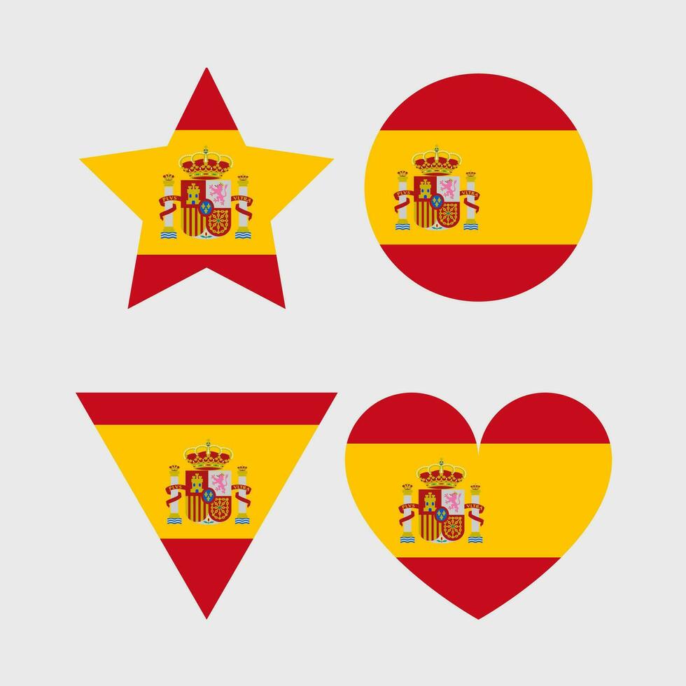 Spain flag vector icons set of illustrations