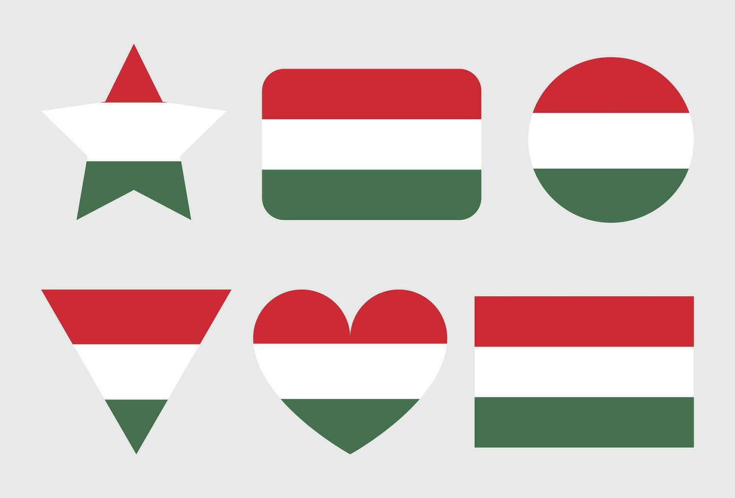 Hungary flag vector icons set of illustrations