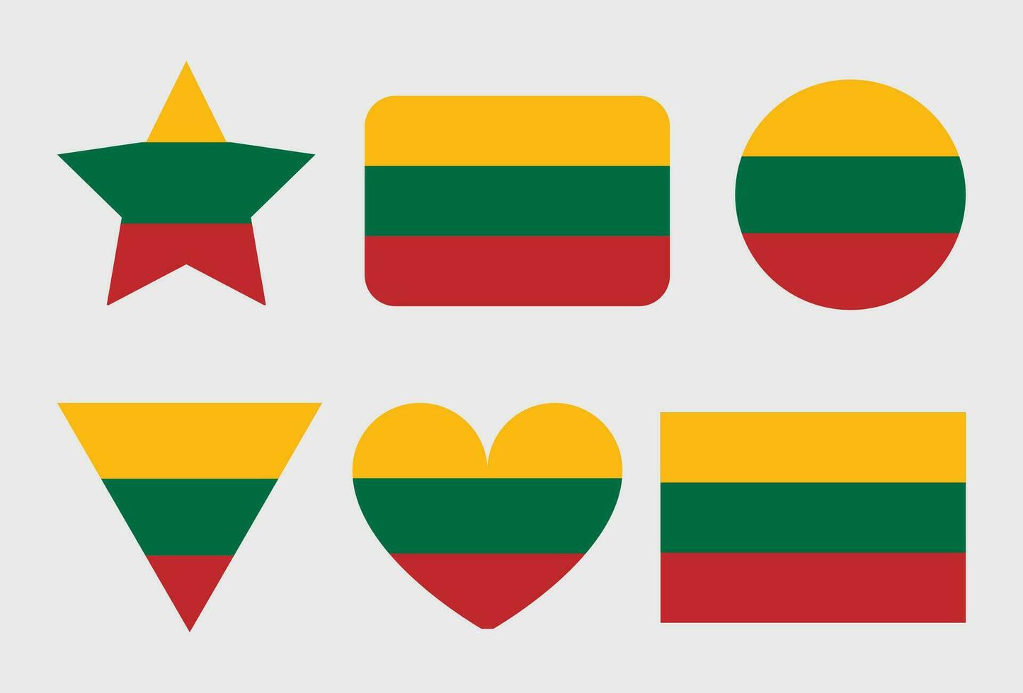 Lithuania flag vector icons set of illustrations