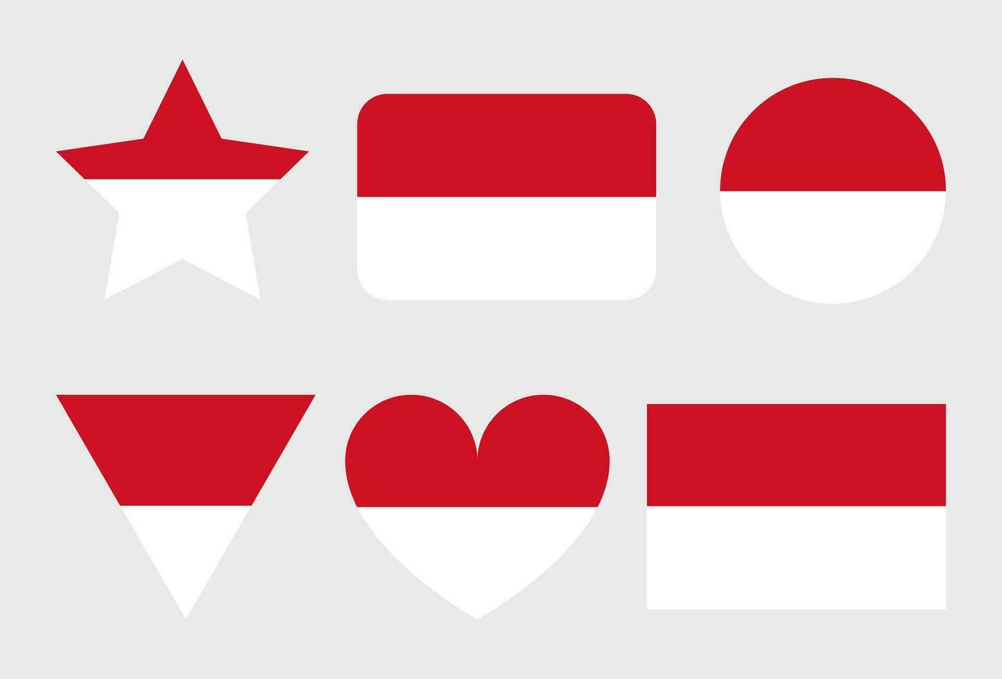 Monaco flag vector icons set of illustrations