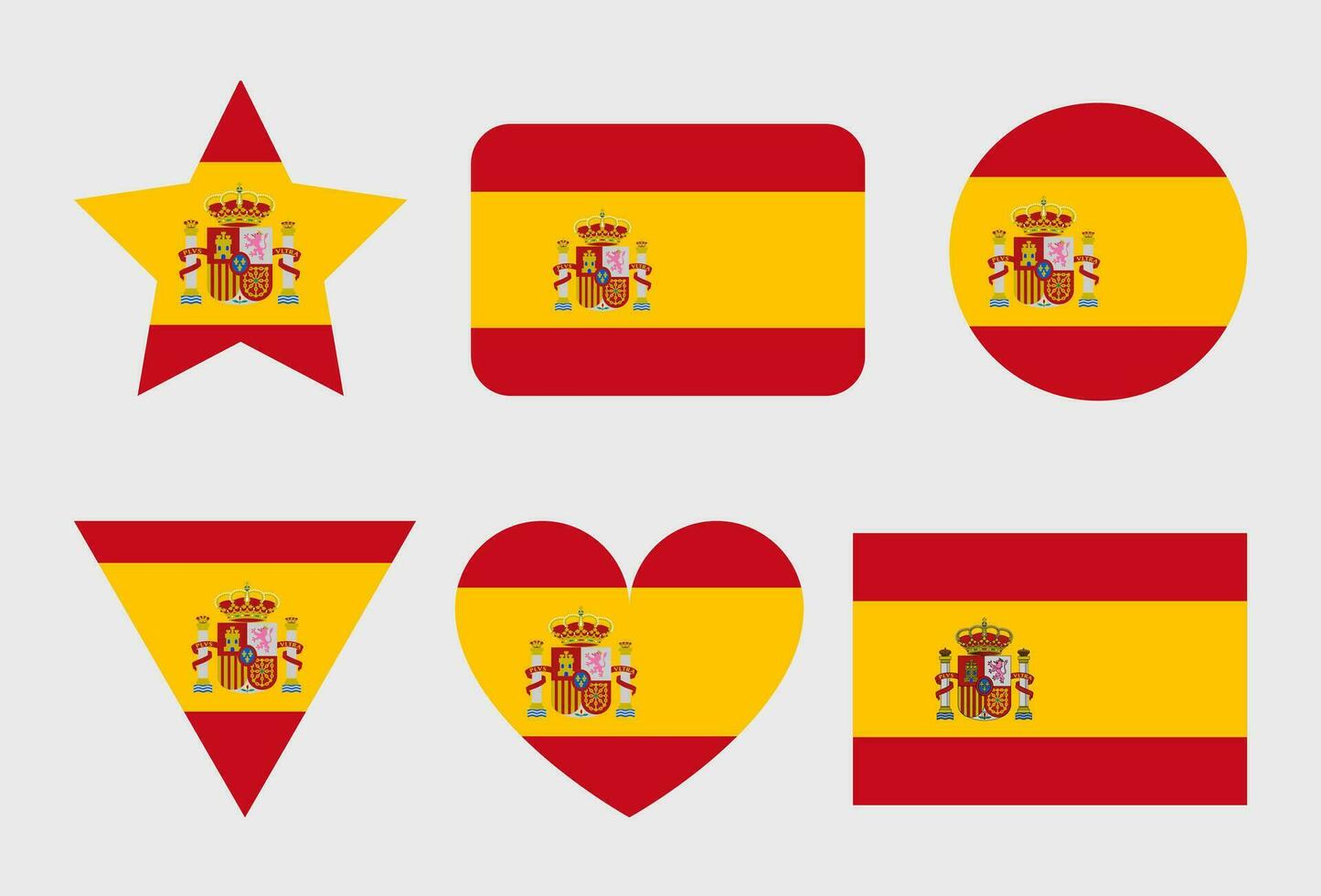 Spain flag vector icons set of illustrations