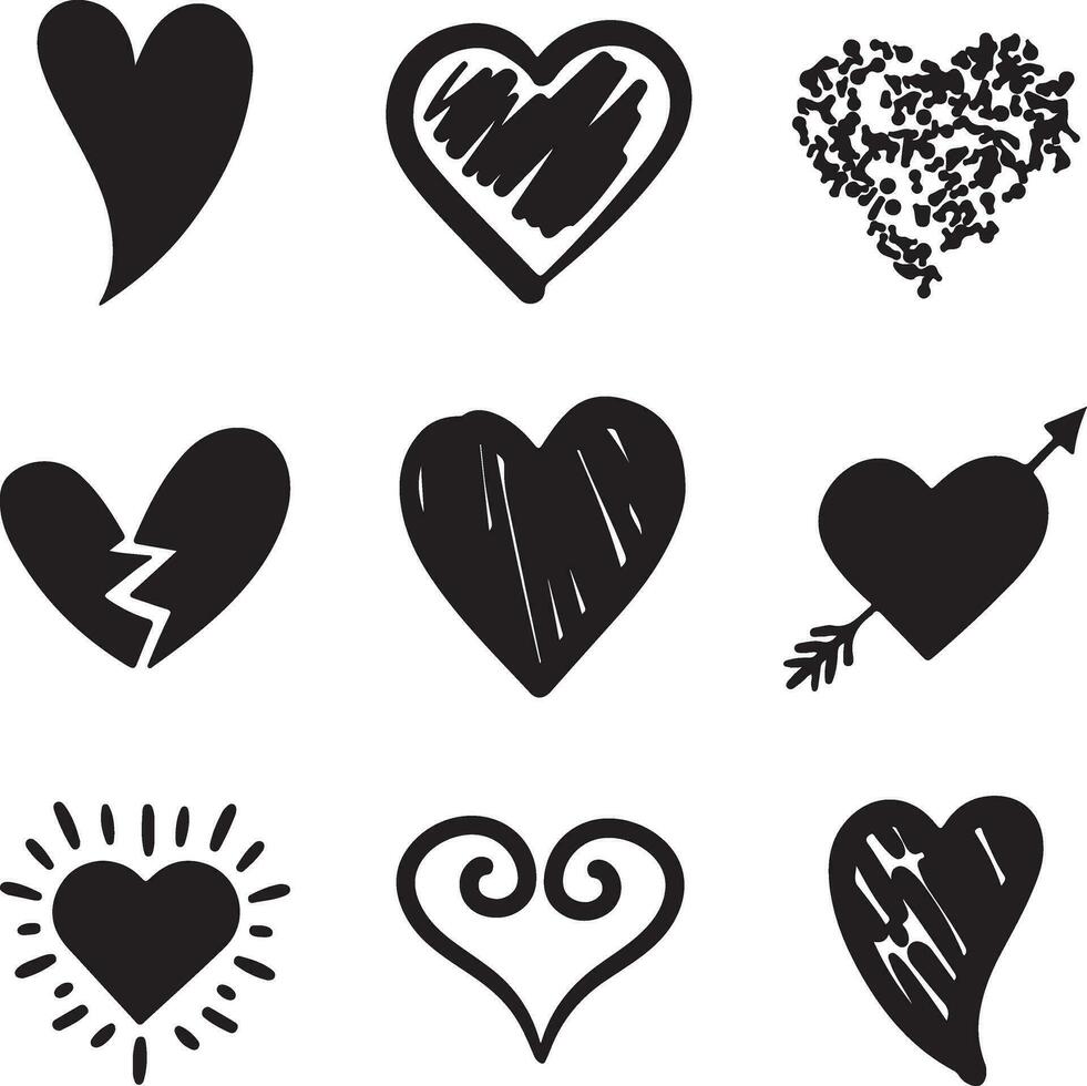 love Vector bundle love and heart icon pack. Funny pictograms of a couple. Concept of love, relationship, emotions and gifts .eps