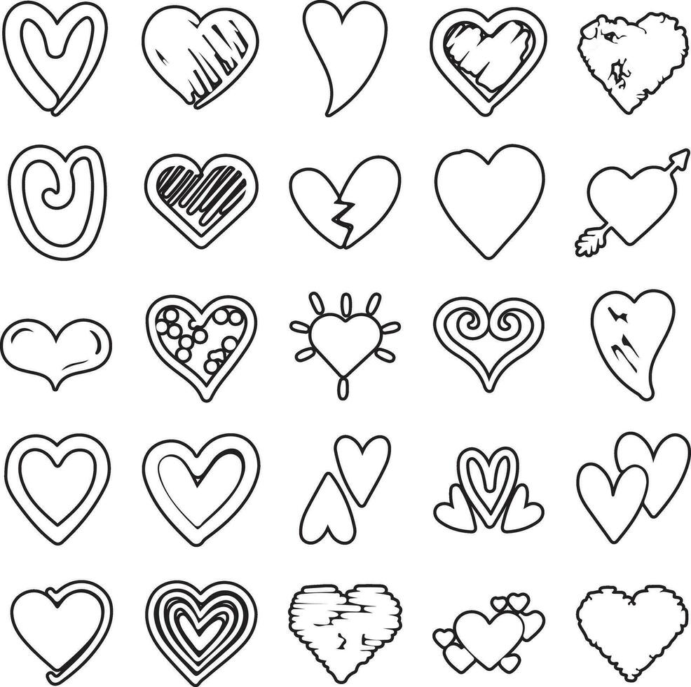 amor vector haz amor y corazón icono embalar. gracioso pictogramas de un Pareja. concepto de amar, relación, emociones y regalos .eps