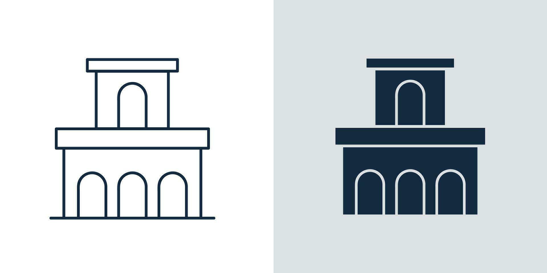 Ancient Building icon. Ancient architecture concept in Roman building style illustration vector