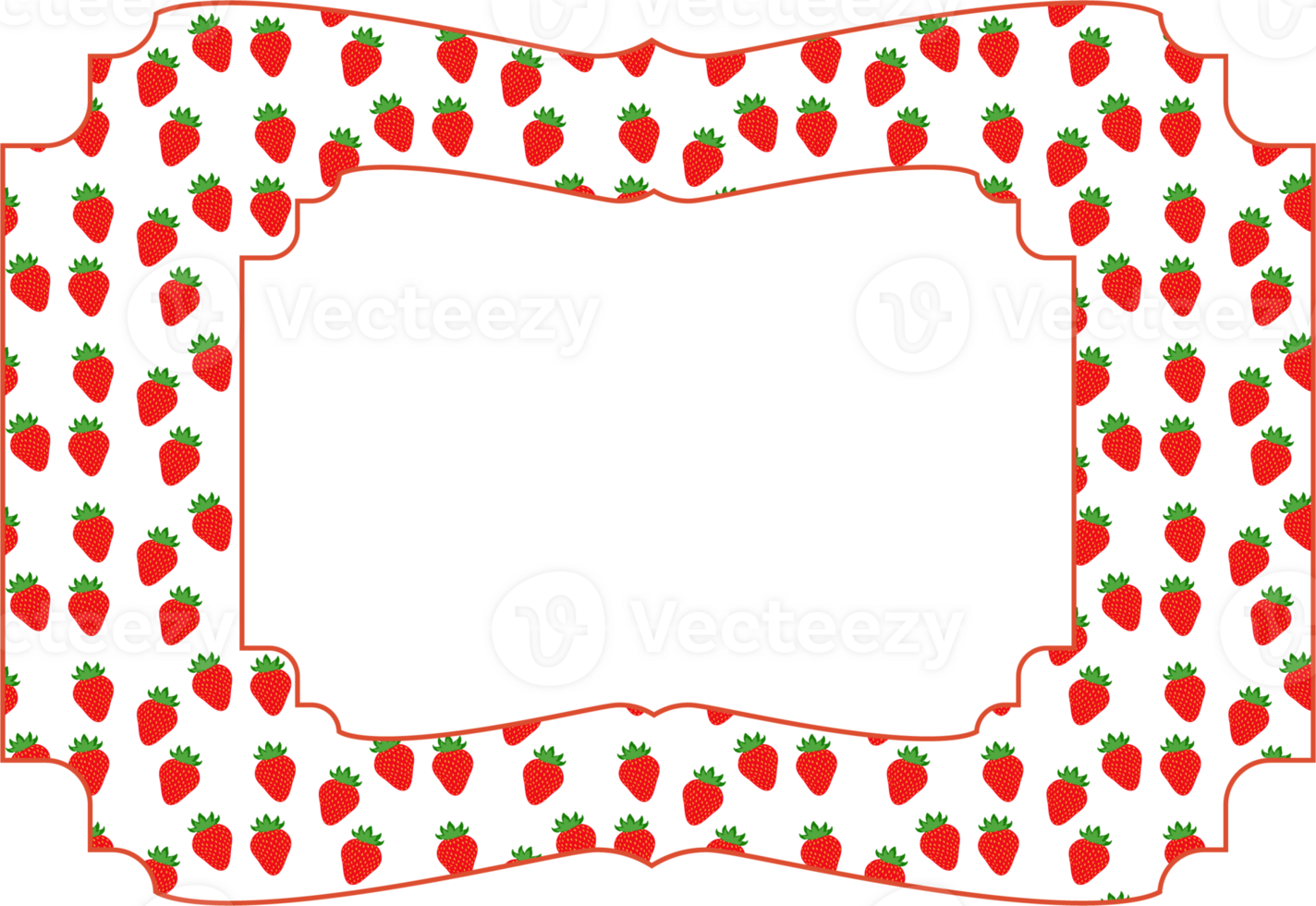 Frame with strawberry background for decoration. png