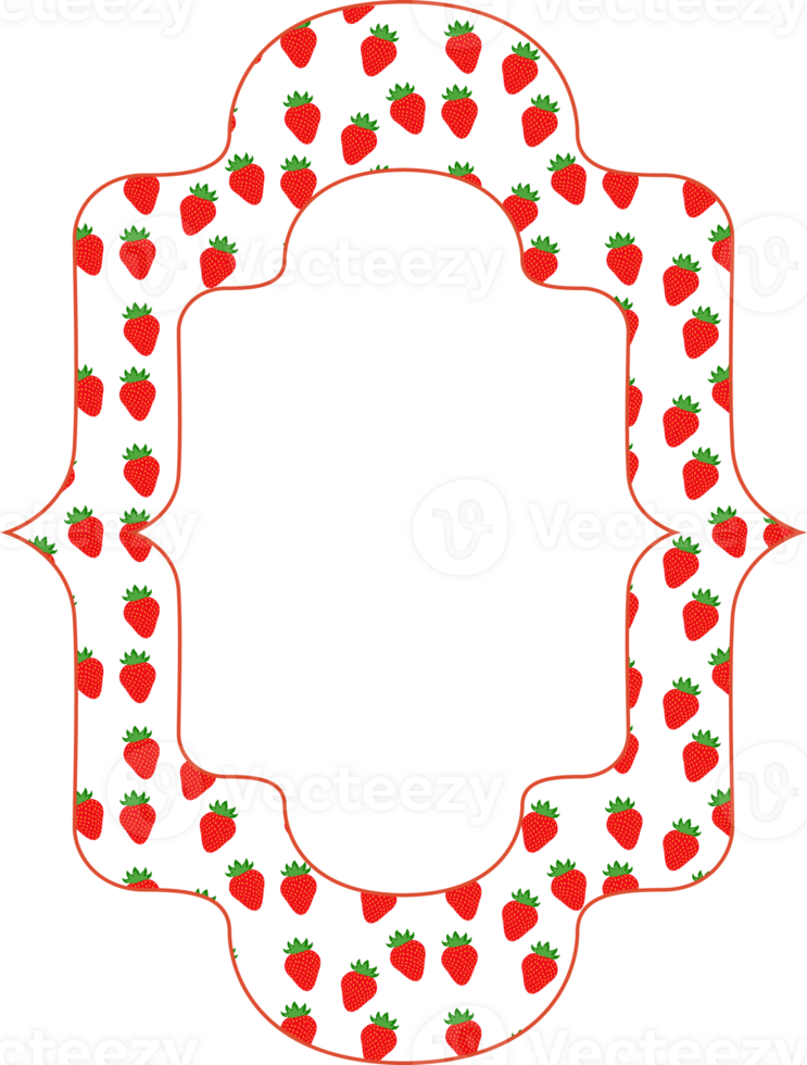 Frame with strawberry background for decoration. png