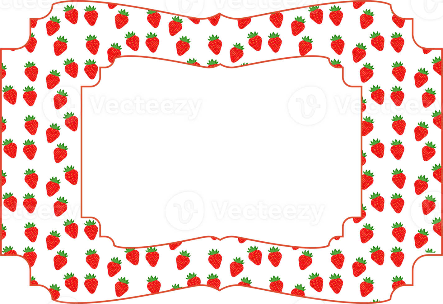 Frame with strawberry background for decoration. png