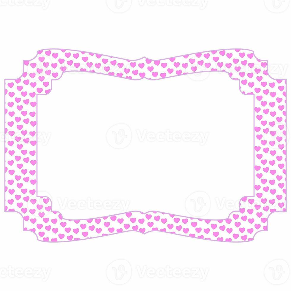 Frame with pink hearts for decoration photo