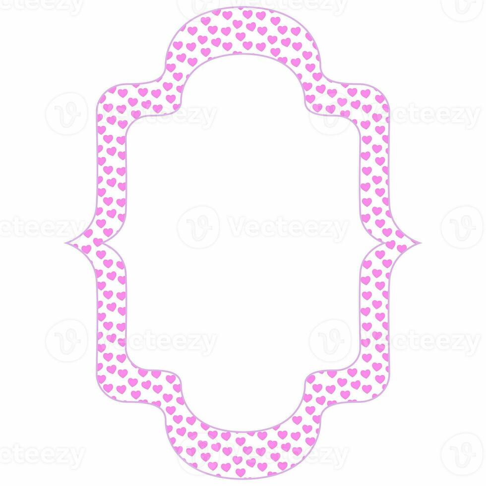 Frame with pink hearts for decoration photo