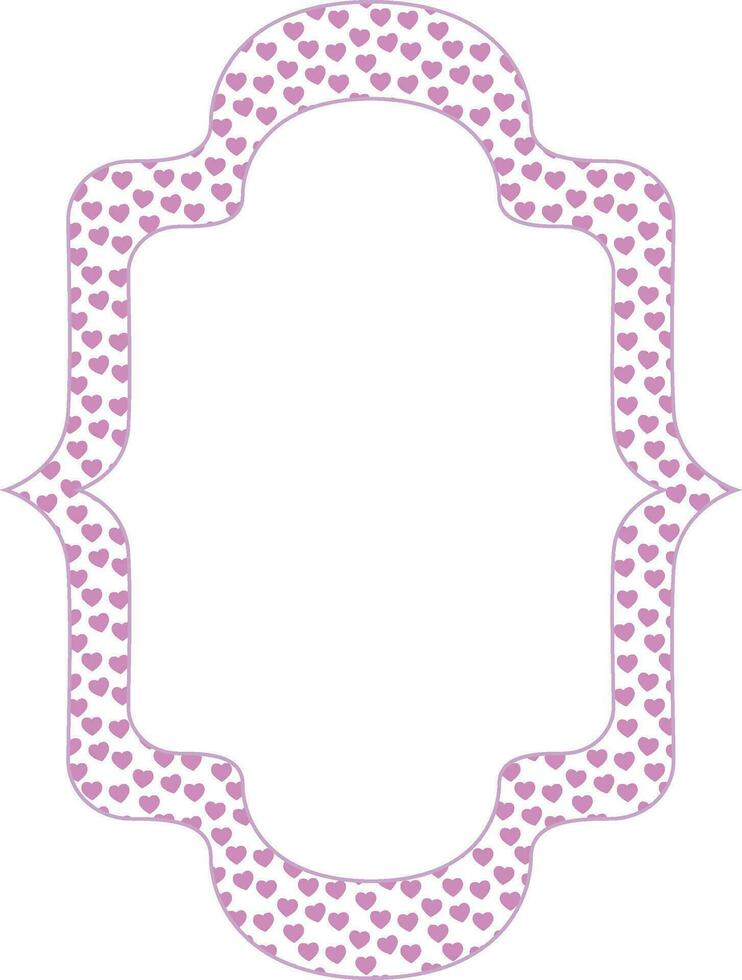Frame with pink hearts for decoration vector