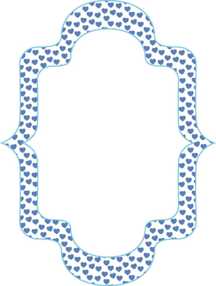 Frame with blue hearts for decoration. vector