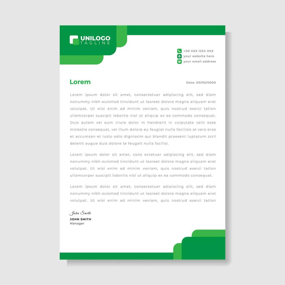 Corporate modern letterhead design template. creative modern letterhead design template for your project. Business letterhead design. vector