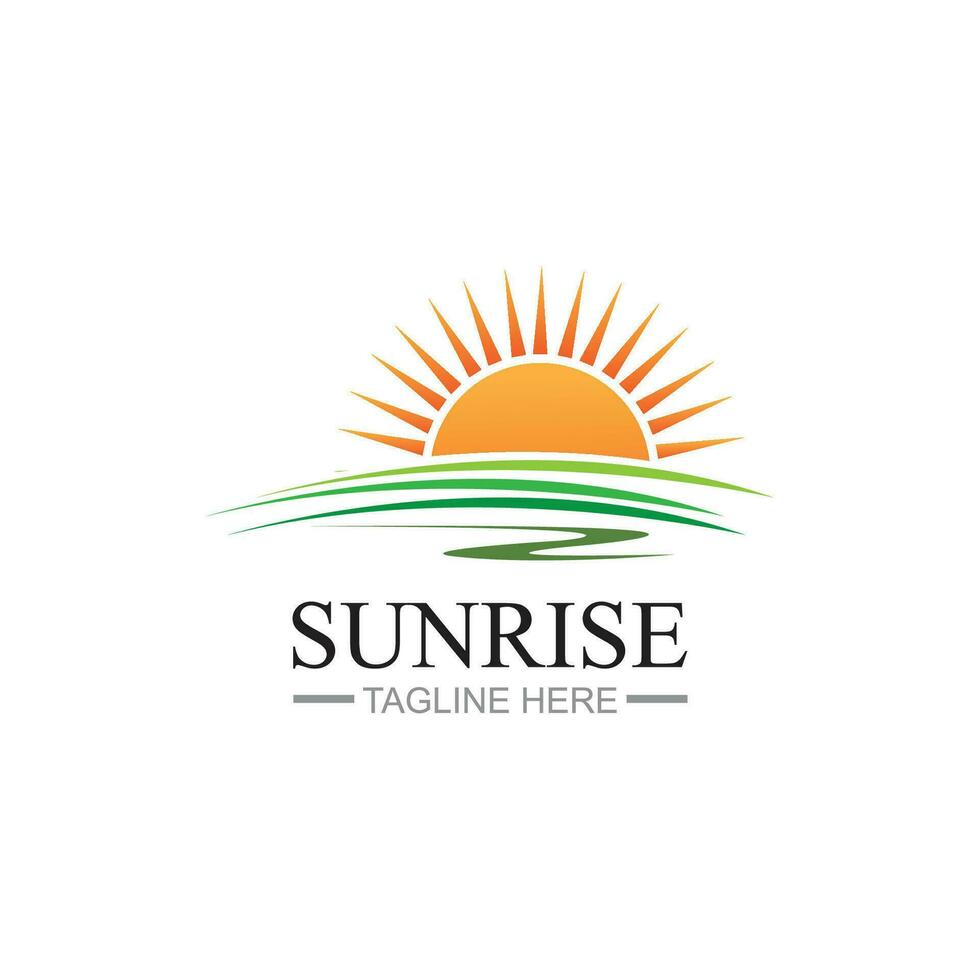 Sunrise logo template. Vector illustration Icon Logo Template Sun over horizon