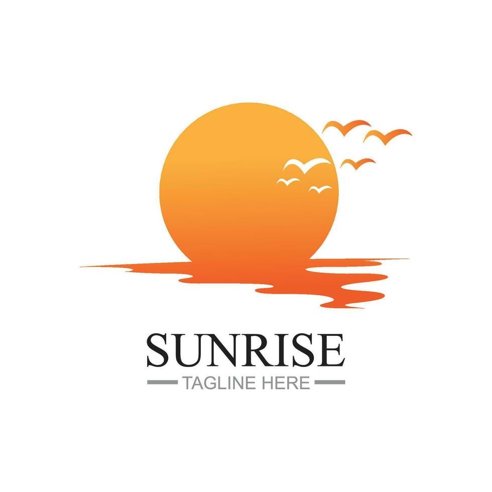 Sunrise logo template. Vector illustration Icon Logo Template Sun over horizon