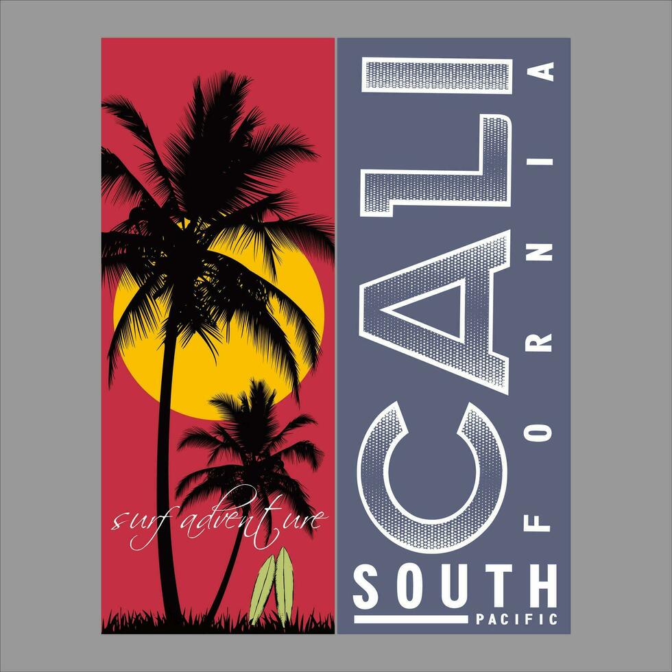 surf california destination vector design